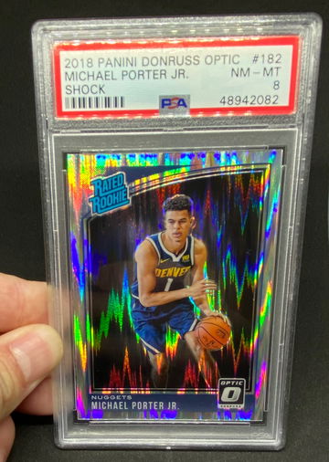 Michael Porter jr. 2018-19 Optic Shock Rated Rookie RC Psa 8