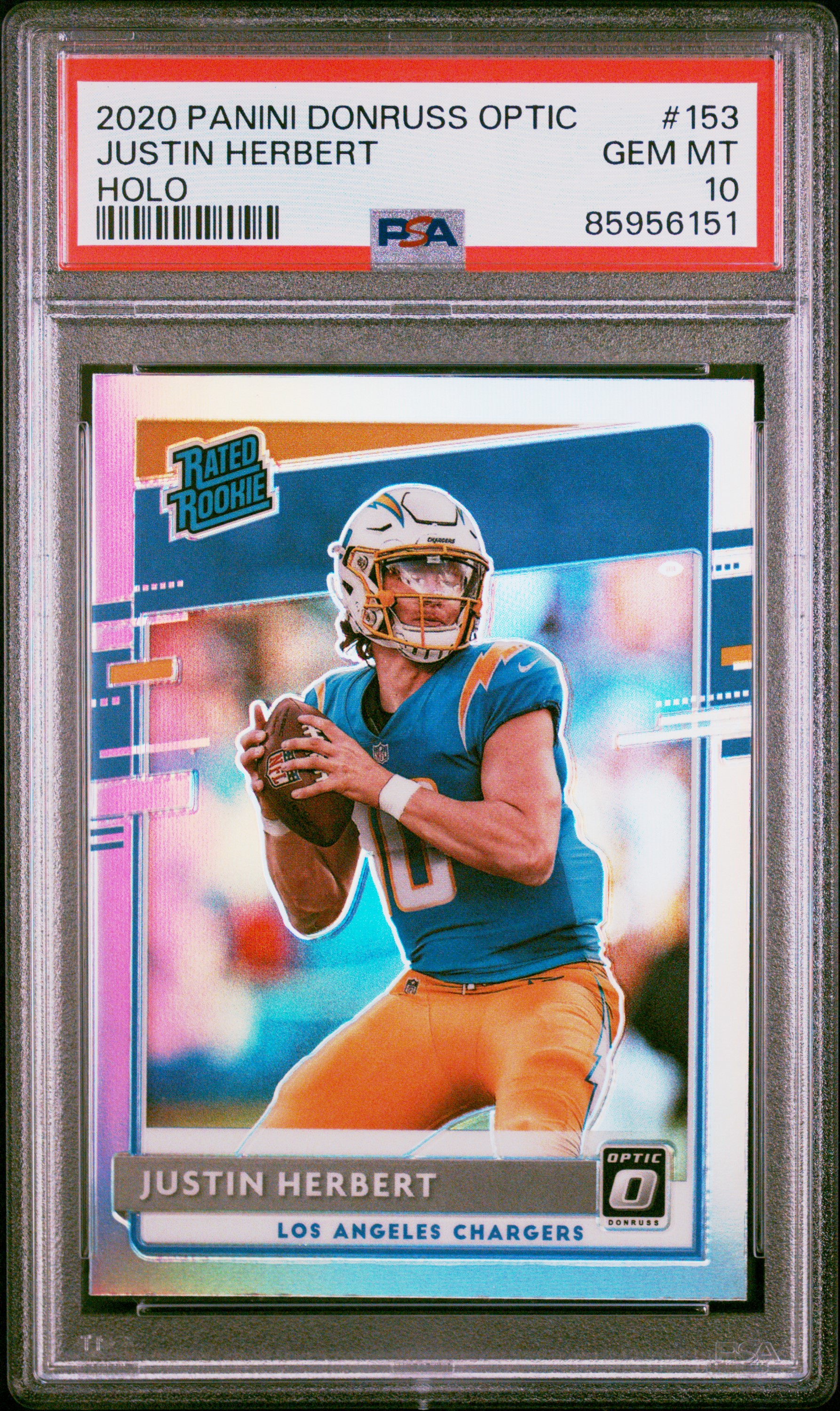 PSA 10 2020 Panini Donruss Optic Justin Herbert Holo Rookie #153