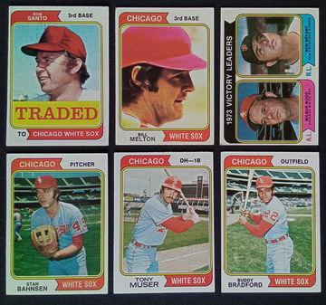 1974 Topps Chicago White Sox Lot of 12 Ron Santo Goose Gossage HOF Bucky Dent Brian Downing Rookies 🔥⚾🔥⚾