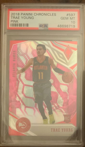 Trae Young 2018 Chronicles Phoenix PINK 54/75 PSA 10