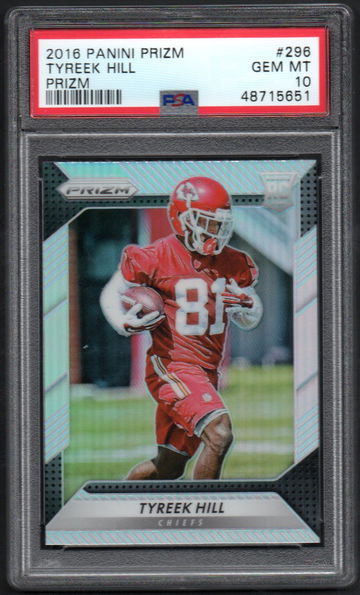 Tyreek Hill  2016 Panini Prizm RC Silver Prizm #296  PSA 10