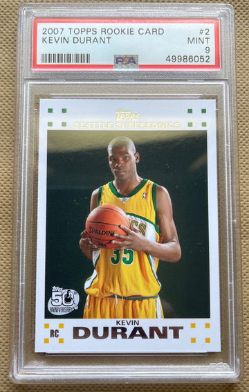 2007 Topps Kevin Durant Rookie PSA 9 RC White Border #2
