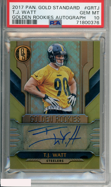2017 PANINI GOLD STANDARD GOLDEN ROOKIES AUTOGRAPH T J  WATT #GRTJ  PSA 10 RC