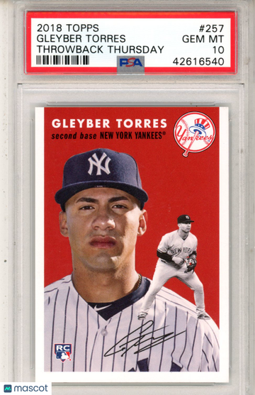 2018 Topps Throwback Thursday Gleyber Torres #257 PSA 10