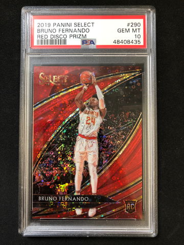2019 Panini Select - Bruno Fernando - Rookie Courtside Red Disco Prizm /49 PSA 10