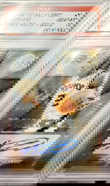 KAWHI LEONARD 2012-13 TOTALLY CERTIFIED ROLL CALL ROOKIE RC AUTO GOLD #/25 PSA 1