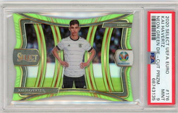 2020 Select UEFA Euro Neon Green Die-Cut Kai Havertz #176 /149 PSA 9