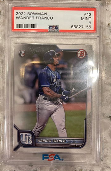 2022 Bowman WANDER FRANCO #12 Rookie Card  PSA 9  MINT TB Rays RC