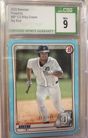 2020 Bowman Prospects Riley Greene Sky Blue 463/499