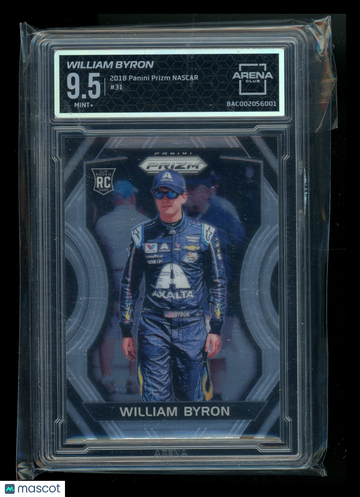 2018 Panini Prizm NASCAR William Byron #31 RC Arena Club 9.5