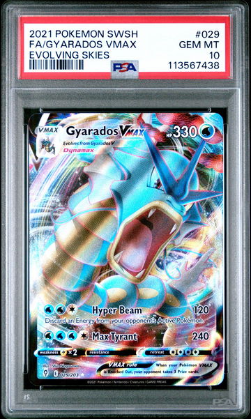 2021 Pokemon Sword and Shield Evolving Skies Gyarados Vmax #29 /203 PSA 10