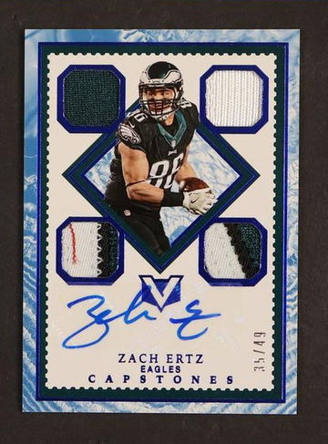 2017 Panini Vertex #CP-ZE Zach Ertz Capstones /49 Patch Auto