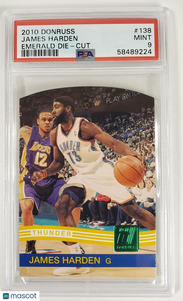 2010-11 Donruss Die-Cut Emerald Green #138 James Harden - PSA 9