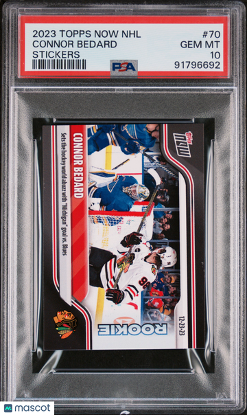 2023 Topps Now NHL Stickers Connor Bedard #70 PSA 10