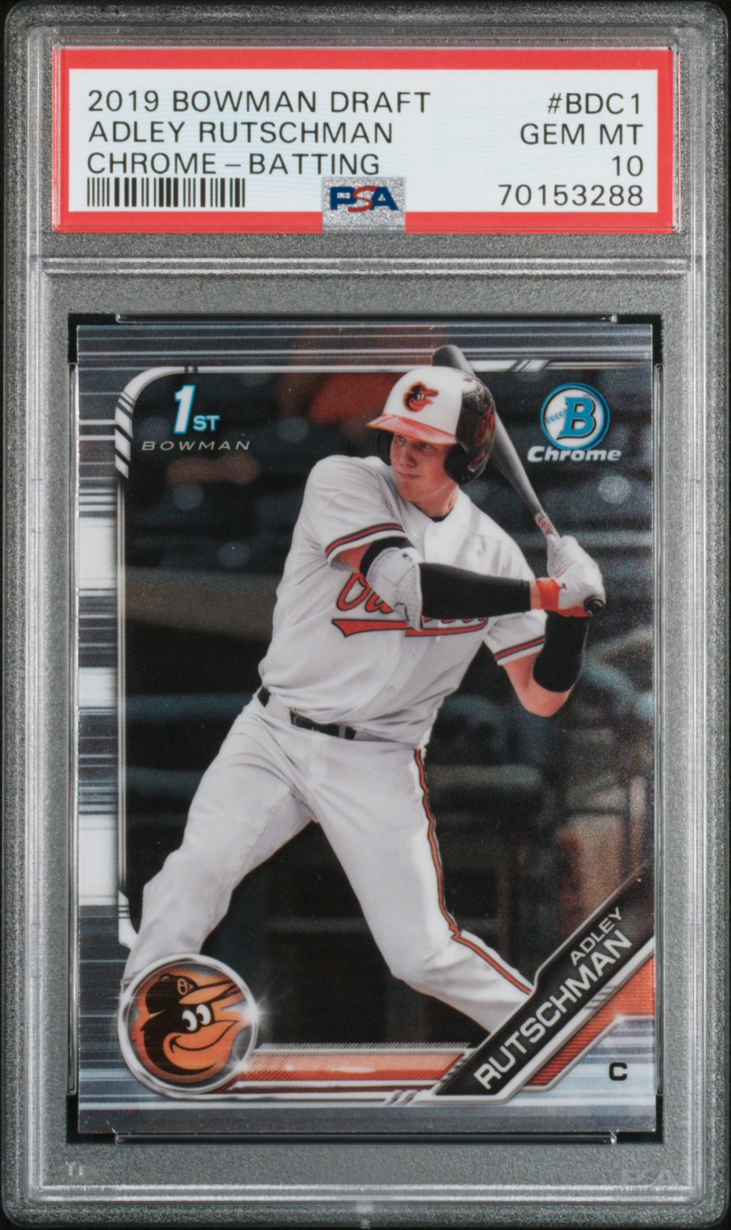 2019 Bowman Draft Adley Rutschman #BDC1 Chrome-Batting PSA 10