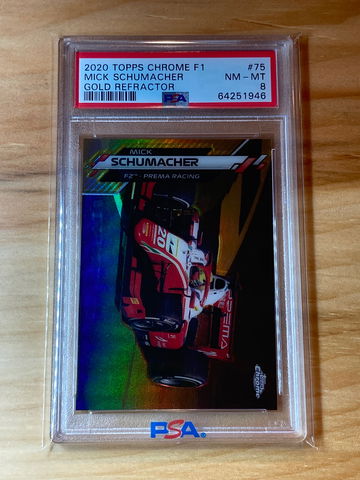 2020 Topps Chrome Formula 1 Mick Schumacher Car Gold /50 PSA 8 *POP 1 None Higher*
