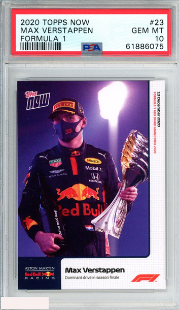 2020 TOPPS NOW FORMULA 1 MAX VERSTAPPEN #23 ROOKIE RC PSA 10 GEM MT