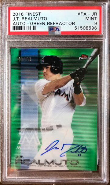 2016 Topps Finest JT Realmuto Green Refractor Auto /99 PSA 9