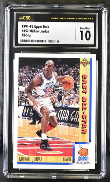 1991  UPPER DECK MICHAEL JORDAN ALL-STAR CARD CSG 10 GEM MINT #452