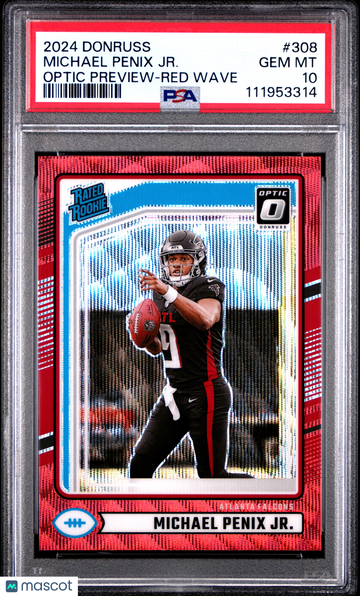 2024 Panini Donruss Michael Penix JR. #308 Optic Preview Red Wave PSA 10