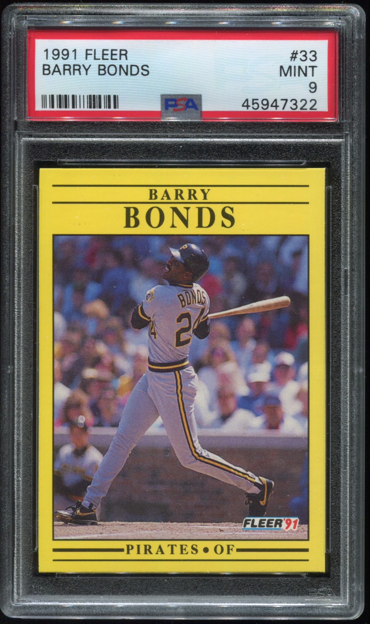 1991 Fleer Barry Bonds #33 PSA 9