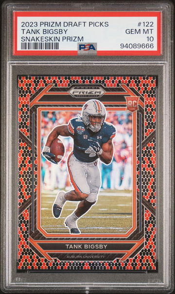 2023 Panini Prizm Draft Picks Snakeskin Prizm Tank Bigsby #122 RC PSA 10
