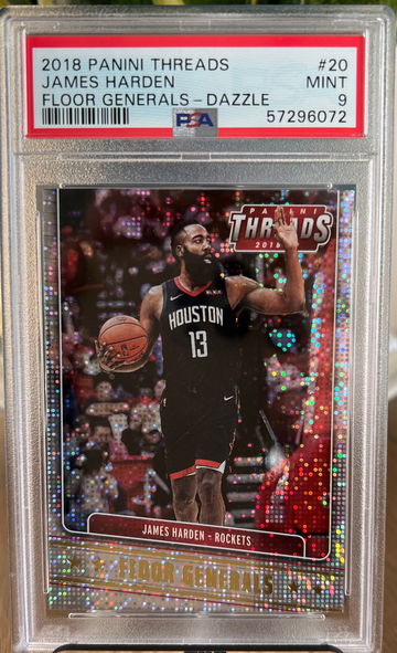 2018 Panini Threads #20 James Harden PSA 9 Mint Floor Generals Dazzle - Low Pop!