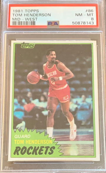 1981-82 Topps Basketball MID WEST #86 Tom Henderson - Graded PSA 8 NM-MT  1981.