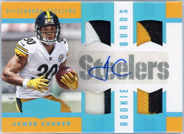 2017 Panini Plates & Patches Rookie Quad Materials James Conner #RQM-19 RPA /25