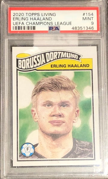 2020 Topps Living UEFA Champions League Erling Haaland Rc #154 PSA 9