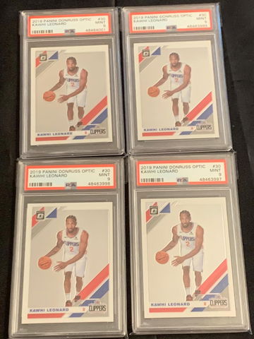 Kawhi Leonard 2019 Optic PSA 9 - Lot of 4