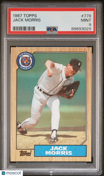 1987 Topps Jack Morris #778 PSA 9
