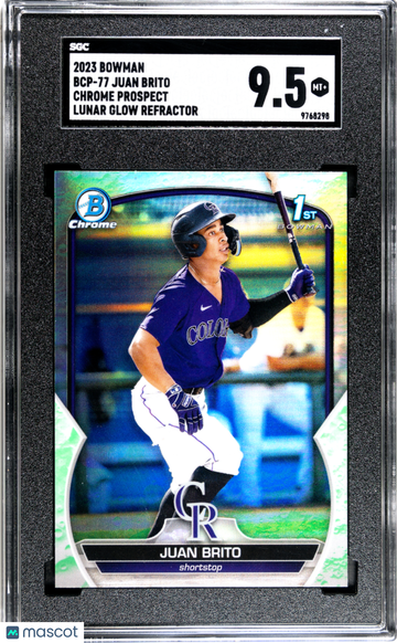 2023 Bowman Juan Brito #BCP-77 CHR. Pros. Lunar Glow Refractor SGC 9.5