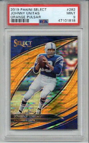 2019 PANINI SELECT ORANGE PULSAR #282 JOHNNY UNITAS LE 04/11 COLTS PSA 9 LOW POP