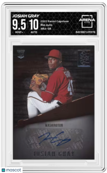 2022 Panini Capstone Josiah Gray #RA-GR Rookie Auto Arena Club 9.5 Auto 10