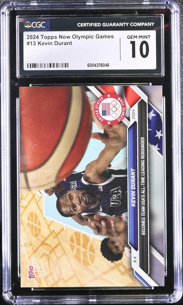 2024 TOPPS NOW OLYMPIC GAMES KEVIN DURANT #13 CGC 10