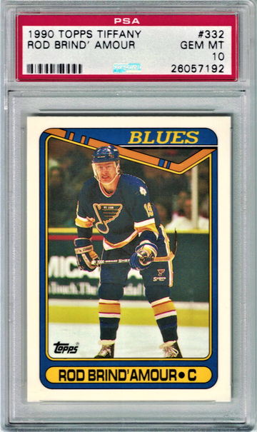 990 Topps Tiffany #332 Rod Brind'Amour RC PSA 10 Gem-Mint