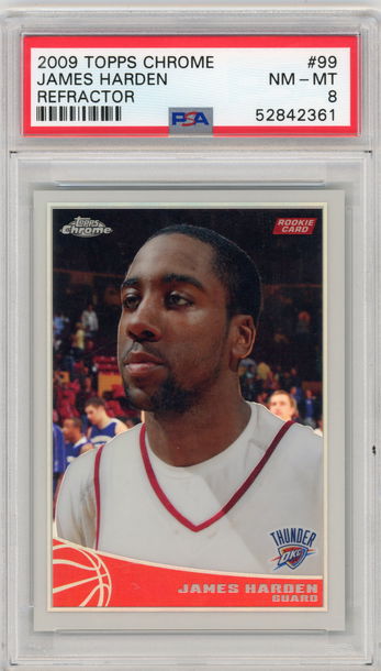 2009 Topps Chrome James Harden Rookie Refractor /500 #99 PSA 8 Philadelphia 76ers
