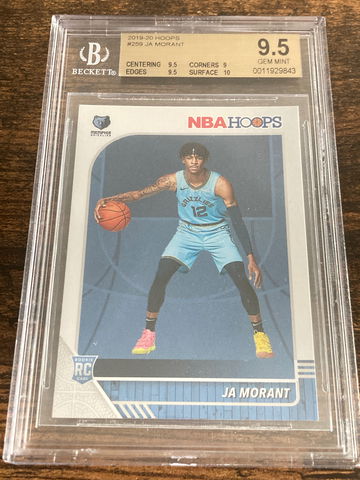 2019-20 Hoops Ja Morant #259 RC BGS 9.5 Gem Mint quad 9.5's Memphis Grizzlies