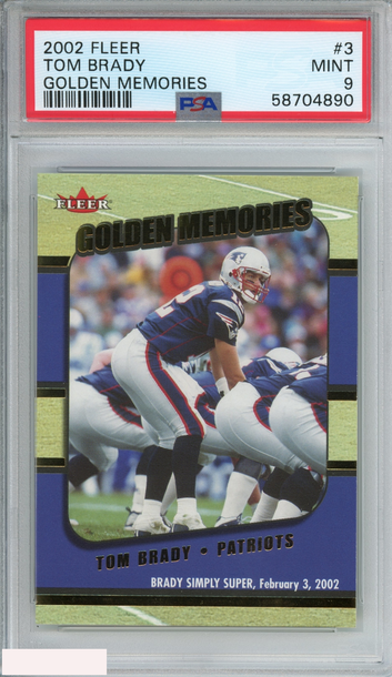 2002 FLEER GOLDEN MEMORIES TOM BRADY #3 NEW ENGLAND PATRIOTS PSA 9 MINT
