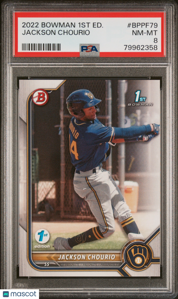 2022 Bowman 1ST Edition Jackson Chourio #BPPF79 PSA 8