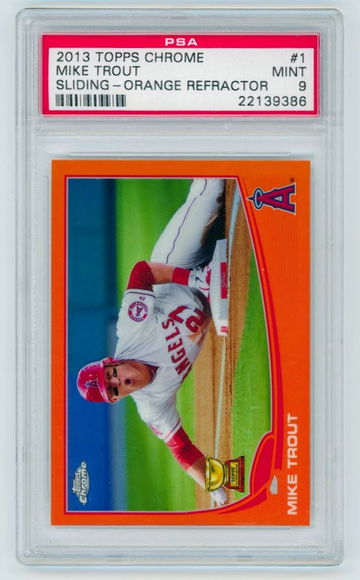 2013 Topps Chrome Mike Trout Orange Refractor #1 PSA 9