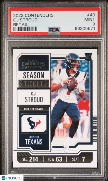 2023 Panini Contenders Cj Stroud #40 Retail PSA 9