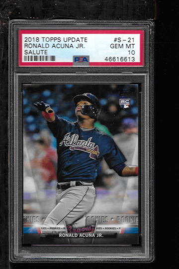 2018 TOPPS UPDATE RONALD ACUNA JR SALUTE PSA 10