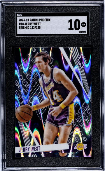2023-24 Panini Phoenix #18 Jerry West Seismic /125 SGC 10