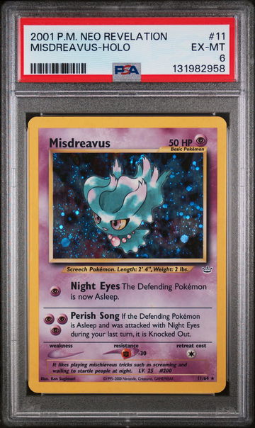 2001 Pokemon Neo Revelation Holo Misdreavus #11 PSA 6