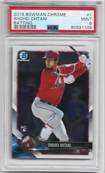 2018 Bowman Chrome #1 Shohei Ohtani Batting Rookie PSA 9 Mint