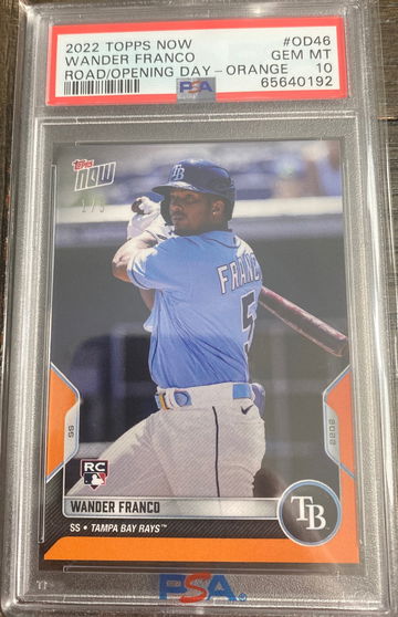 2022 topps now road to opening day wander Franco orange parallel SSP #1/5 psa 10 Gem mint 