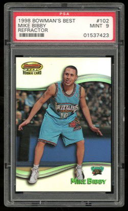Mike Bibby Bowmans Best Rookie Refractor /400 PSA9