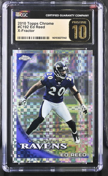 2010 TOPPS ED REED CHROME X-FRACTOR #C192 CGC 10 FT.C2.19